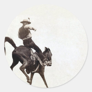 Pegatina Redonda Bucking Bronco
