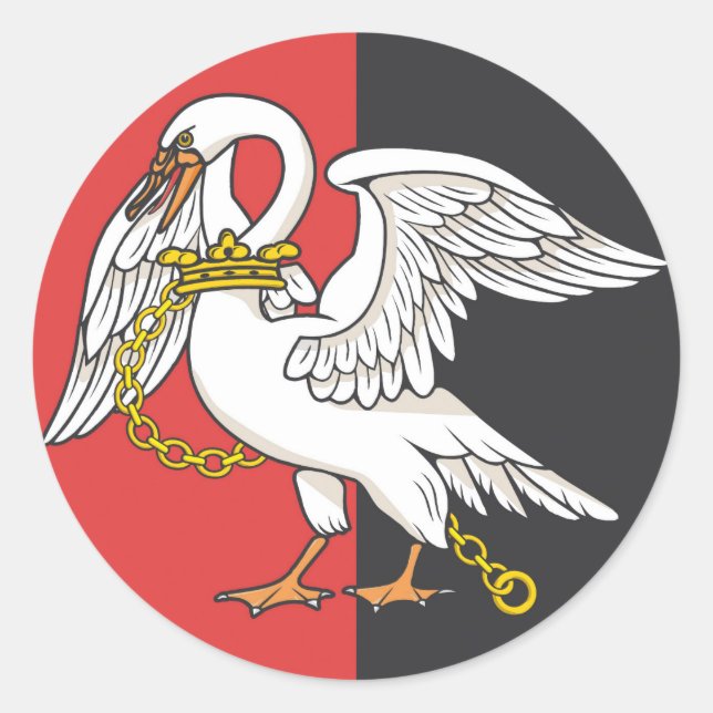 Pegatina Redonda Buckinghamshire flag Buckingham england province s (Anverso)