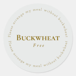 Pegatina Redonda Buckwheat-Free Request Sticker, Light-gray - Brown