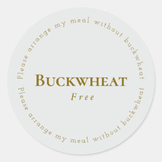 Pegatina Redonda Buckwheat-Free Request Sticker, Light-gray - Brown