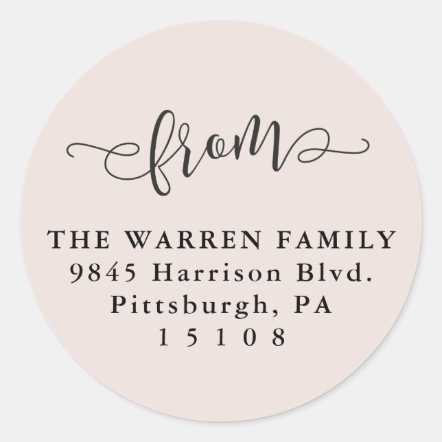 Pegatina Redonda Bucle simple guardar la dirección de devolución de (Anverso)