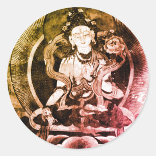Pegatina Redonda Buda Chenrezing, Heruka Vintage, Tíbet