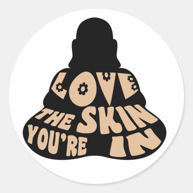 Pegatina Redonda Buda Love (Anverso)