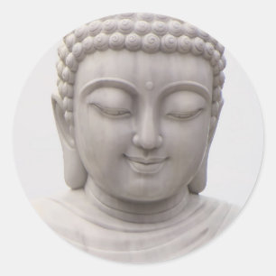 Pegatina Redonda Buda sereno sonriente amor inspiracional paz