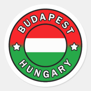 Pegatina Redonda Budapest Hungría