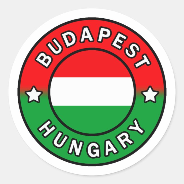 Pegatina Redonda Budapest Hungría (Anverso)