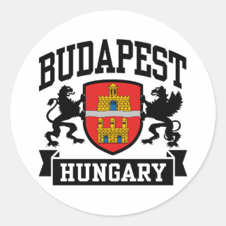 Pegatina Redonda Budapest Hungría