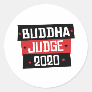 Pegatina Redonda Buddha Juez 2020