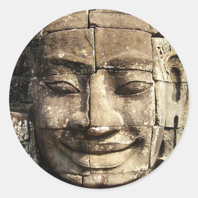 PEGATINA REDONDA BUDDHA SONRIENTE (Anverso)