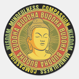 Pegatina Redonda Buddha Wisdom