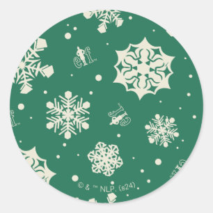 Pegatina Redonda Buddy the Elf Snowflake Pattern