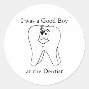 Pegatina Redonda Buen chico en los Pegatinas dentistas