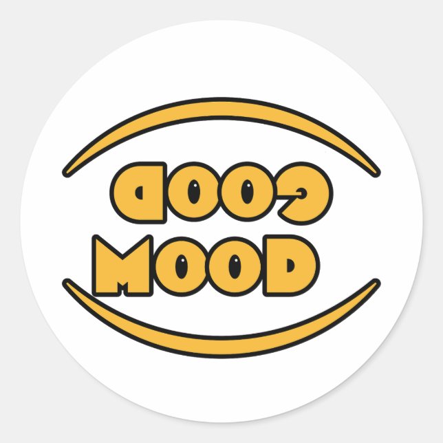 Pegatina Redonda Buen humor (Anverso)