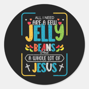 Pegatina Redonda Buen Jesús Divertido Adolescente Christian Jelly B