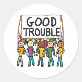 Pegatina Redonda Buen Problema