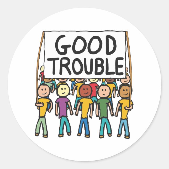 Pegatina Redonda Buen Problema (Anverso)