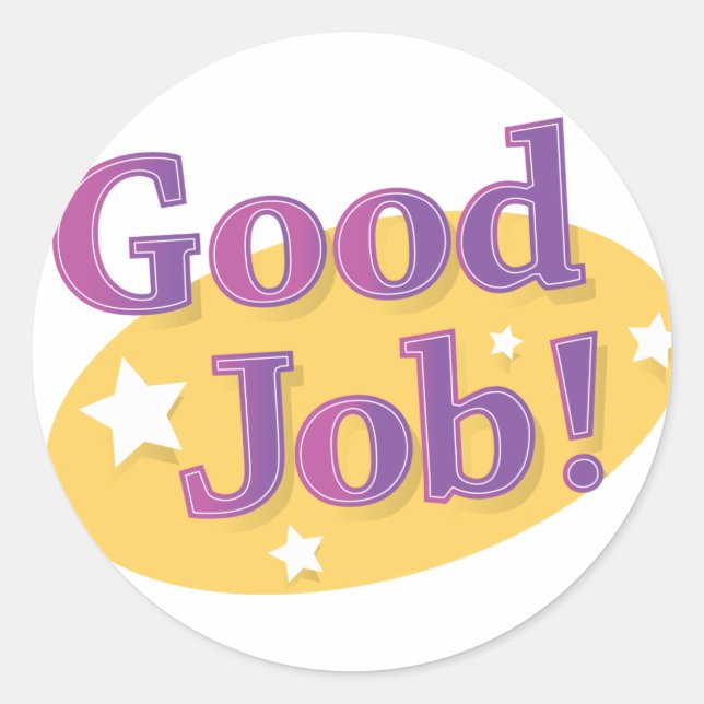 Pegatina Redonda ¡Buen trabajo! (Anverso)
