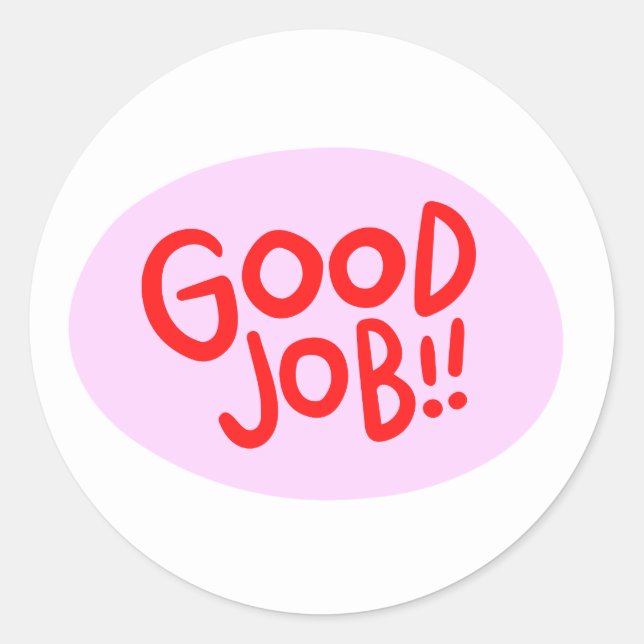 Pegatina Redonda Buen trabajo (Anverso)