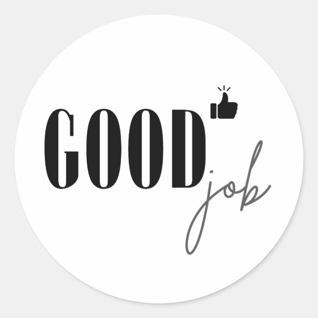 Pegatina Redonda Buen trabajo (Anverso)
