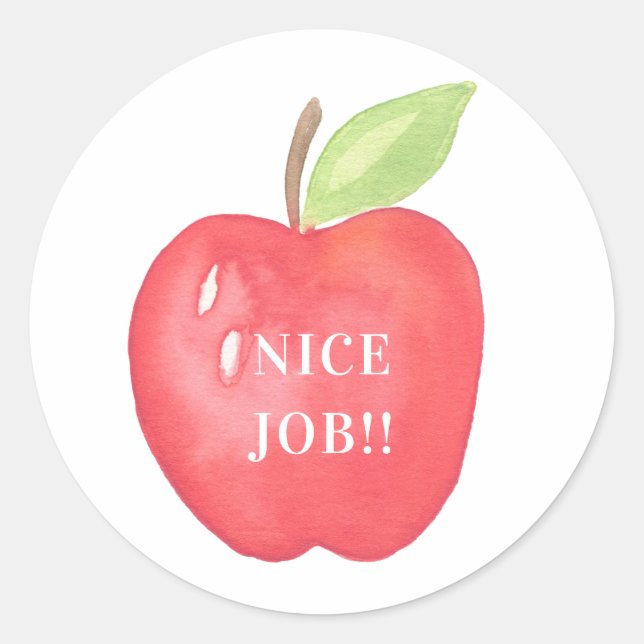 Pegatina Redonda Buen trabajo | Escudo de aula (Anverso)