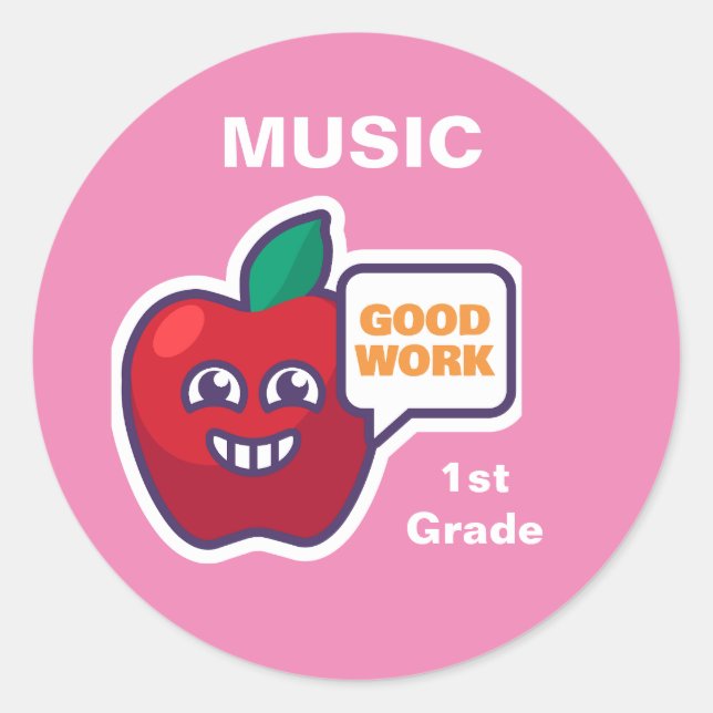 Pegatina Redonda ¡Buen trabajo! Personalizar del Premio a la Música (Anverso)