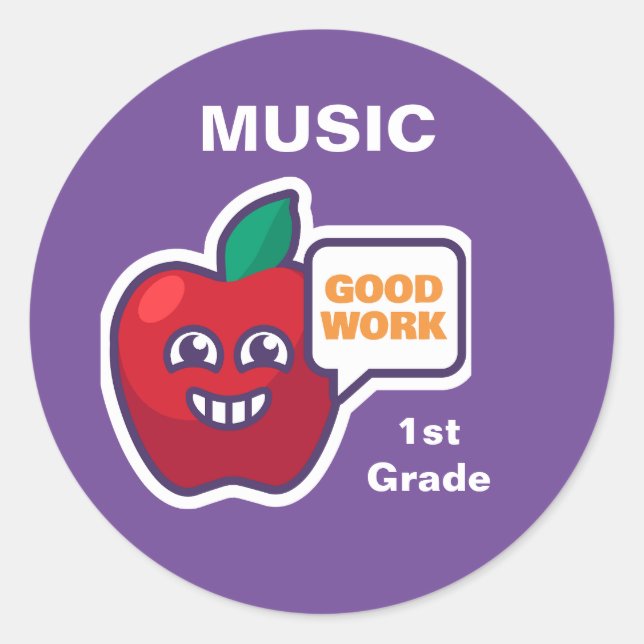 Pegatina Redonda ¡Buen trabajo! Personalizar del Premio a la Música (Anverso)