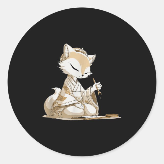 Pegatina Redonda Buen Trato De Cristales Japoneses Para Amantes De  (Anverso)