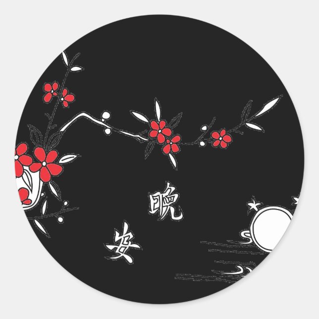 Pegatina Redonda buena noche wan ann (Anverso)