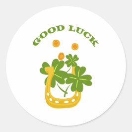 Pegatina Redonda Buena suerte