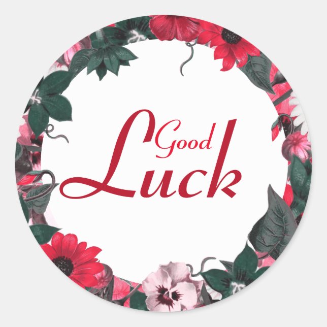 Pegatina Redonda Buena suerte (Anverso)