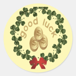 Pegatina Redonda Buena suerte