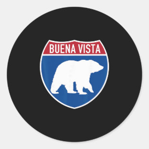 Pegatina Redonda Buena Vista Colorado Bear Co Highway Interestatal