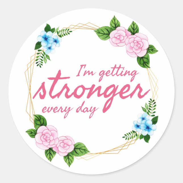 Pegatina Redonda buenas citas positivas para trabajar (Anverso)