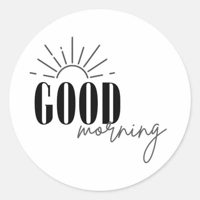 Pegatina Redonda Buenos días (Anverso)