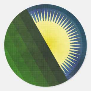 Pegatina Redonda Buenos días, sol