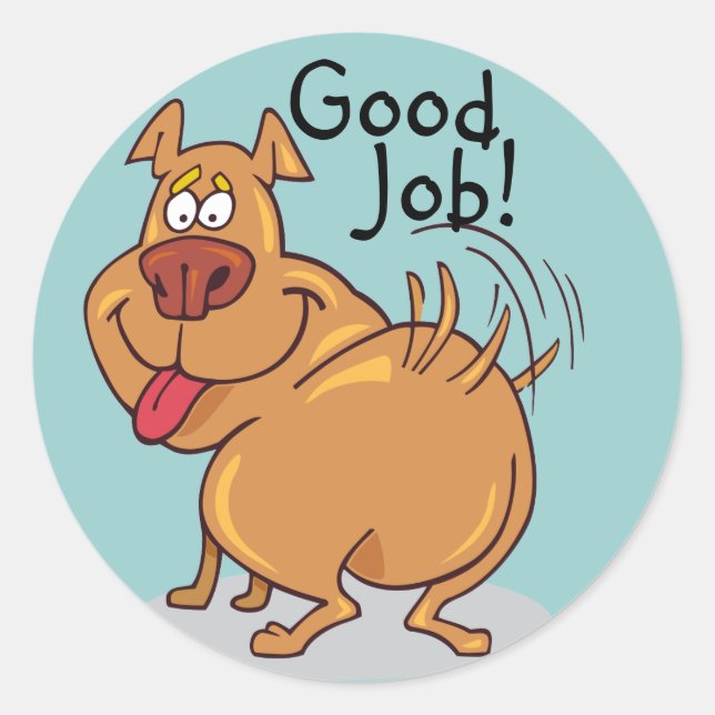 Pegatina Redonda Buenos Pegatinas de Recompensa de Empleo (Anverso)