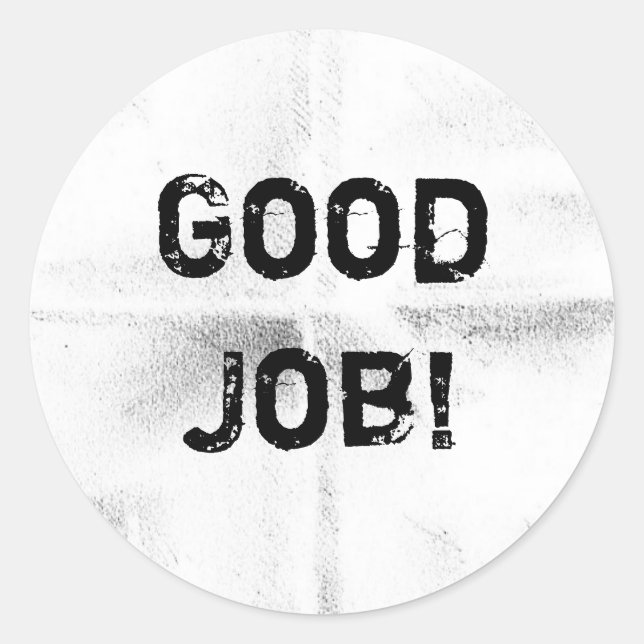 PEGATINA REDONDA BUENOS PEGATINAS DE TRABAJO (Anverso)