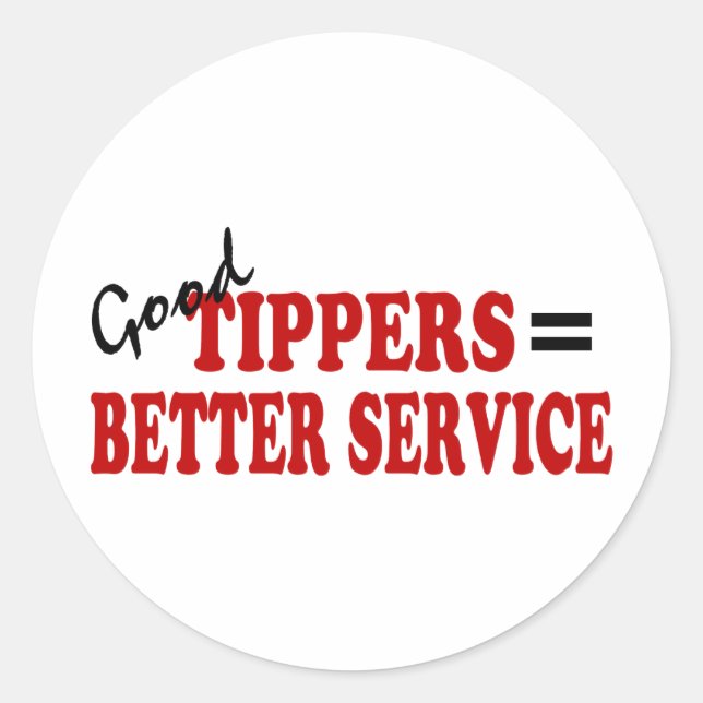Pegatina Redonda Buenos Tippers= Mejor Servicio (Anverso)