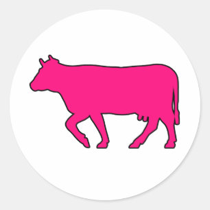 Pegatina Redonda Buey del MOO Bull de los ganados vacunos de la