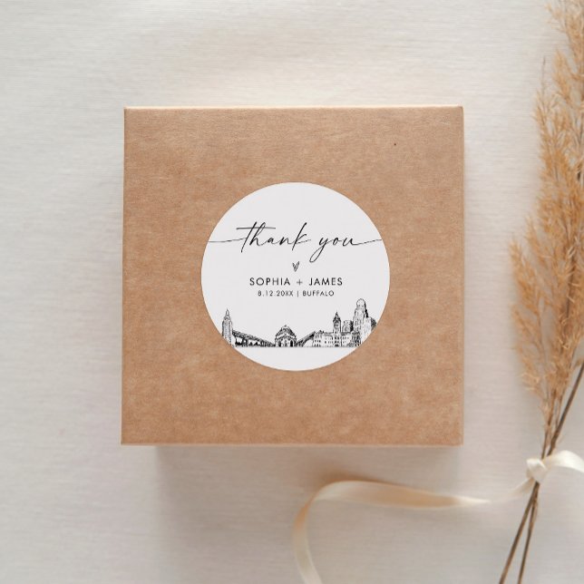 Pegatina Redonda Búfalo Gracias Favor 3" (hoja de 6) (Subido por el creador)