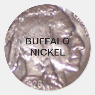 Pegatina Redonda Buffalo Nickel