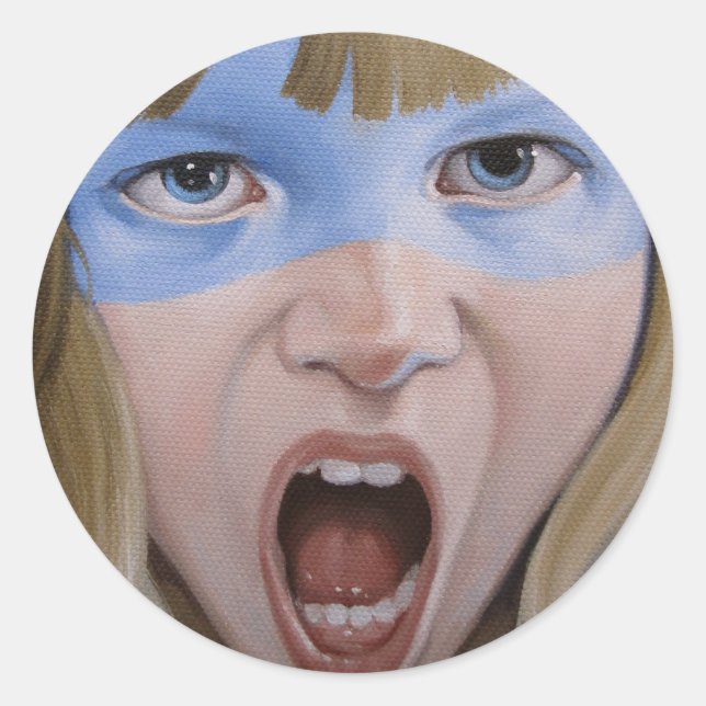 Pegatina Redonda Buffalo Sunrise (Anverso)