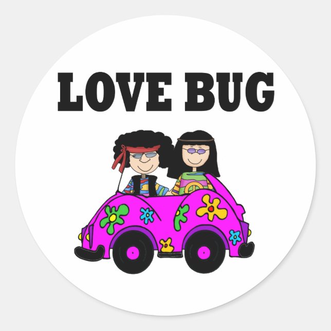 Pegatina Redonda Bug de amor (Anverso)
