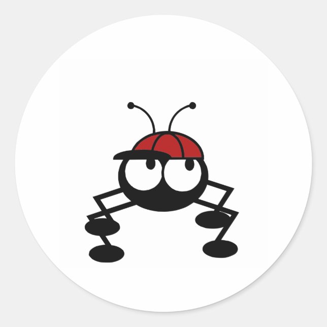 Pegatina Redonda Bug de béisbol (Anverso)