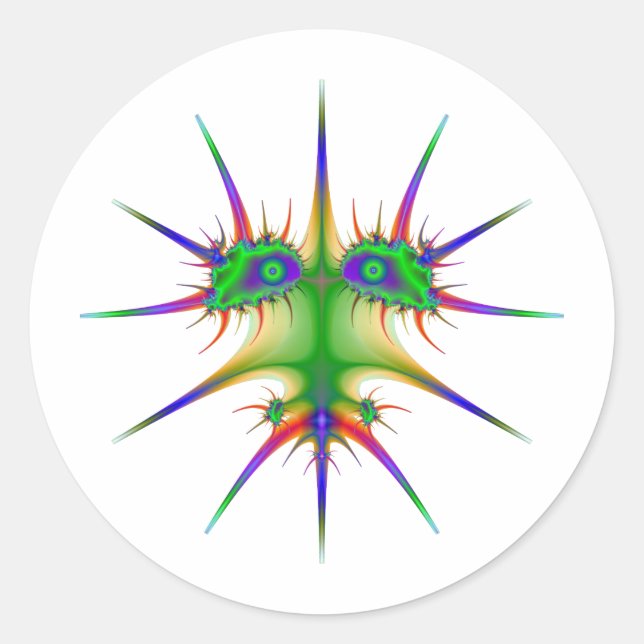 Pegatina Redonda Bug de Khabarovsk (Anverso)