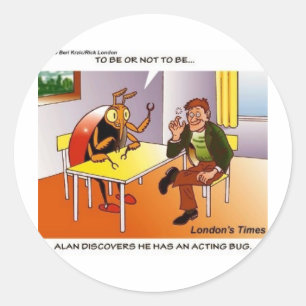 Pegatina Redonda Bug Funny Personalizado Tees Regalos y Coleccionab