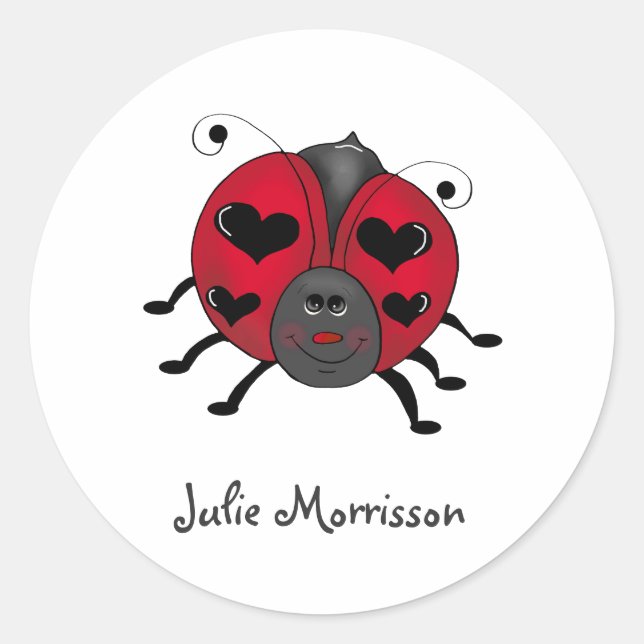 Pegatina Redonda Buggies traseros ・ Ladybug sonriente (Anverso)