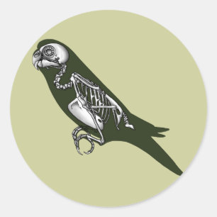 Pegatina Redonda Bugie skeleton
