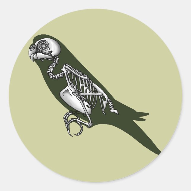 Pegatina Redonda Bugie skeleton (Anverso)