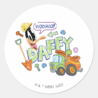 Pegatina Redonda BUGS BUNNY BUILDERS™| DAFFY DUCK™ Sketch Art